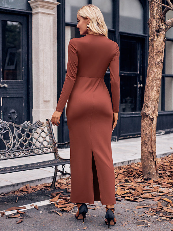 Ruched Draped Ribbon V-neck Elegant Maternity Maxi Dress
