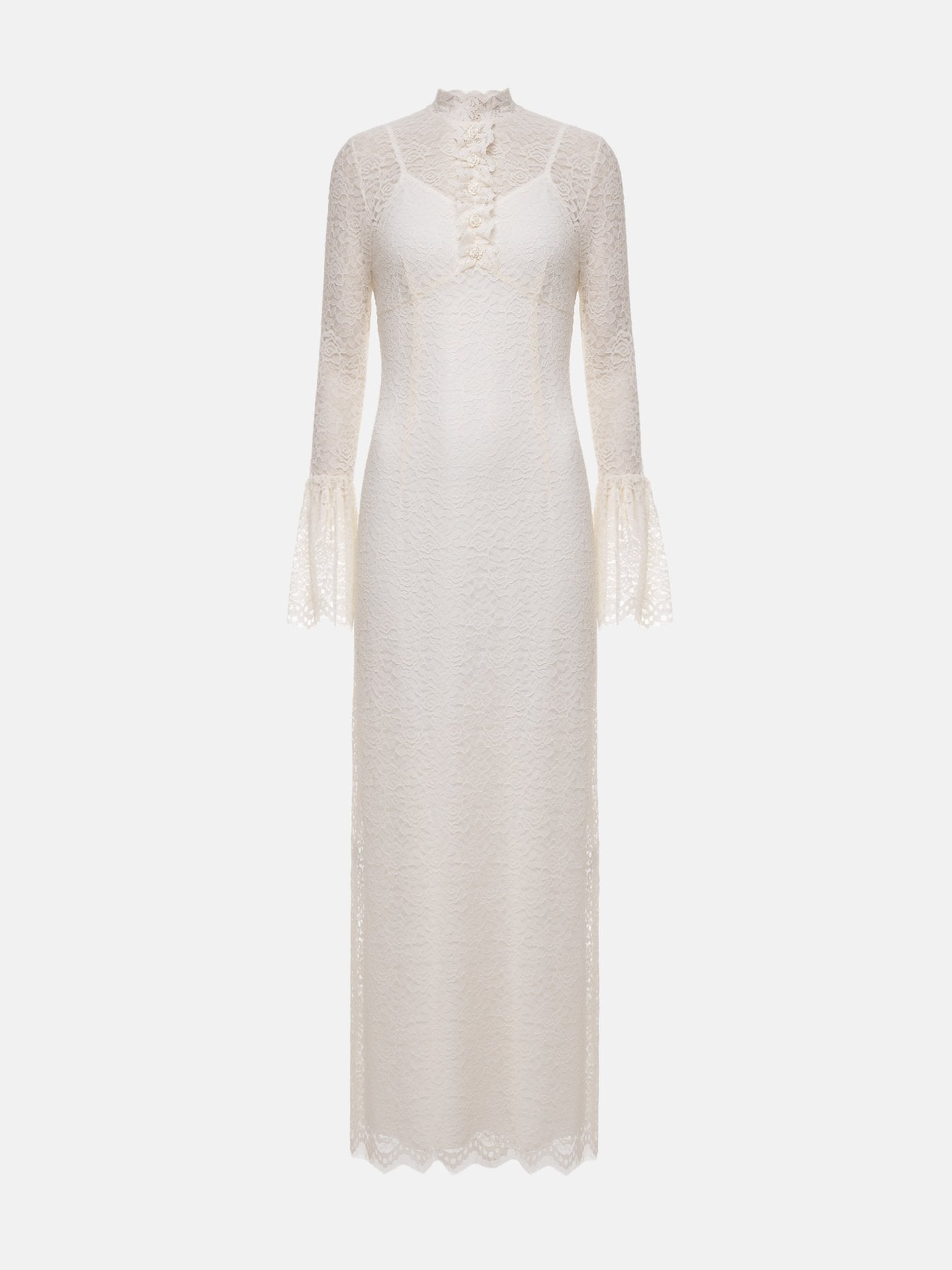 Lace High Waist Turtleneck Photoshooting Pregnancy Maxi Dress