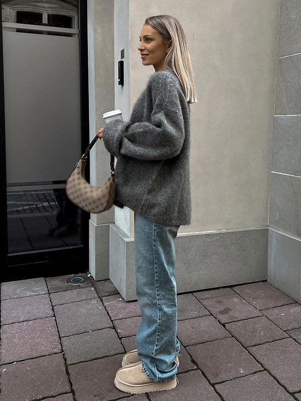 Crew Neck Knit Everyday Cozy Maternity Sweater