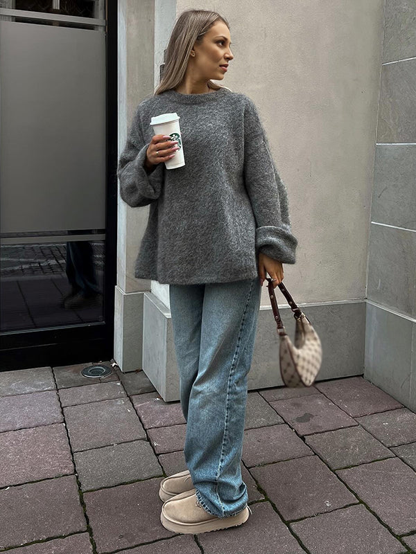 Crew Neck Knit Everyday Cozy Maternity Sweater