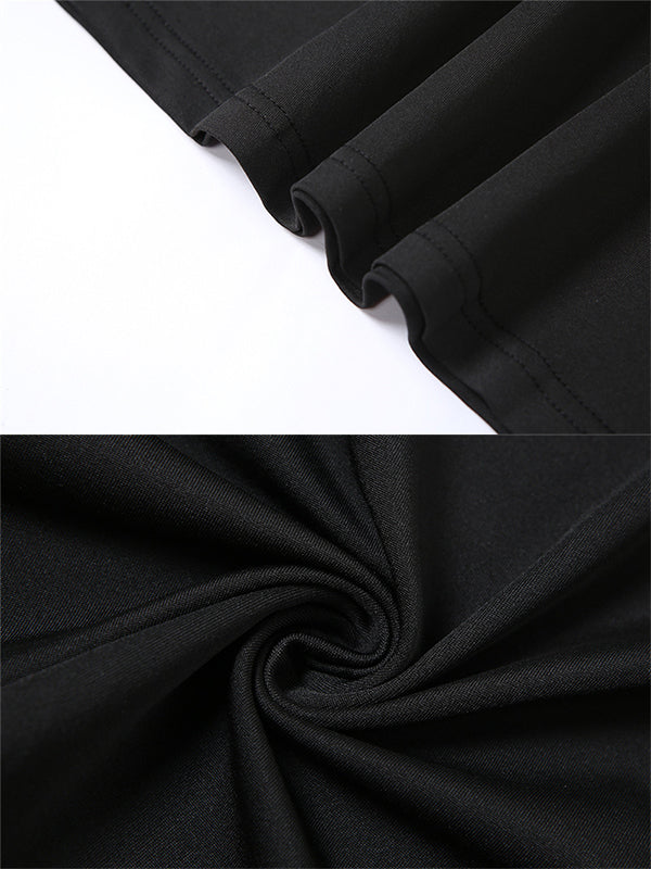 Black Cut Out Mermaid Crop Long Sleeve Backless Bodycon Cocktail Club Party Photoshoot Maternity Maxi Dress